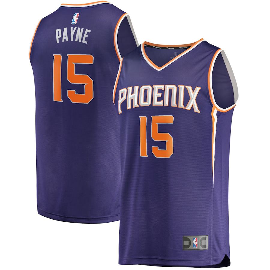 Men Phoenix Suns #15 Cameron Payne Fanatics Branded Purple 2021-22 Fast Break Replica NBA Jersey->->NBA Jersey